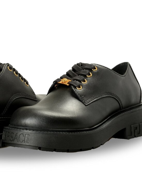 Versace Men\'s Black Leather Lace Up Derby Shoes US 8 IT 41 main image 8